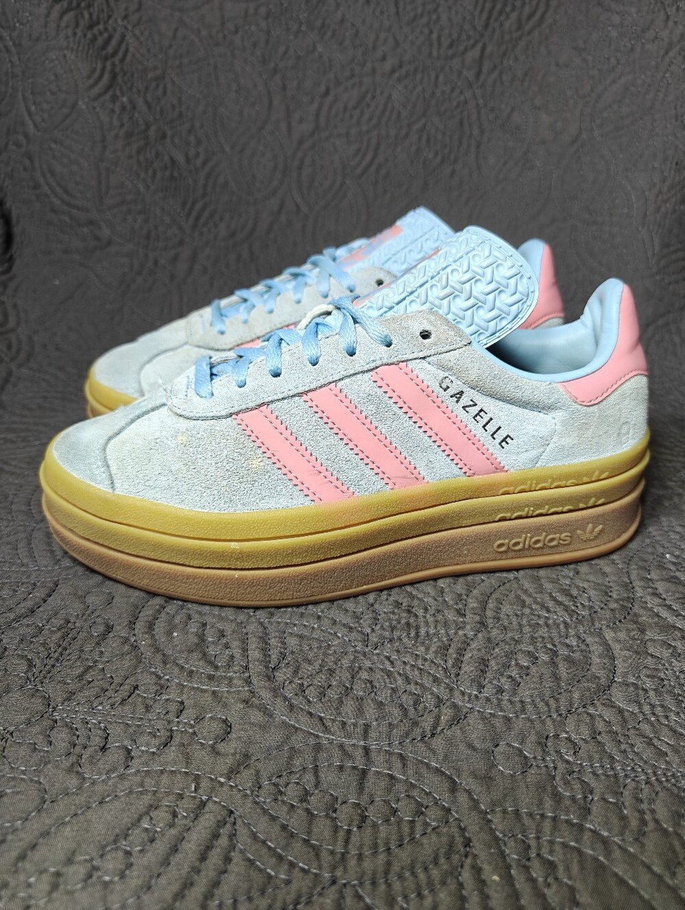 Adidas Gazelle Bold Platform Clear Sky Semi Pink Spark Youth Sneaker Size 4